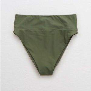 Aerie High Cut Cheeky Bikini Bottom Olive